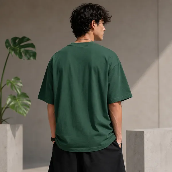 White_Cotton_Blend_Regular_Fit_Tiger_Graphic_Oversized_T-Shirt_For_Men