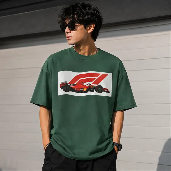 Green_Cotton_Regular_Fit_Ferrari_Graphic_Oversized_T-Shirt_For_Men