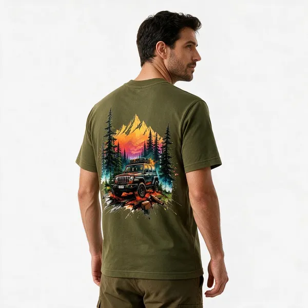 Olive_Green_Graphic_T-Shirt_for_Men