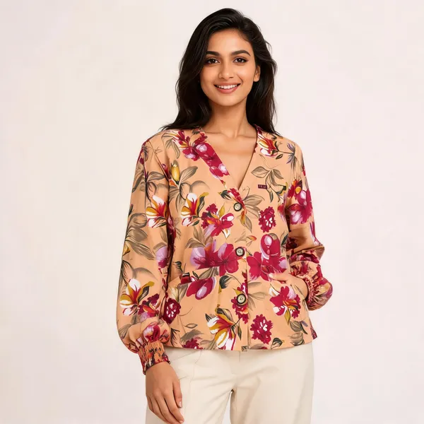 Seashell_Sketch_Cotton_Puff-Sleeve_Top