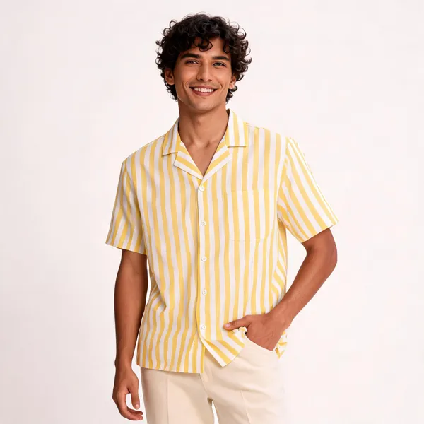 Yellow_Striped_Relaxed_Fit_Cuban_Collar_Shirt_for_Men