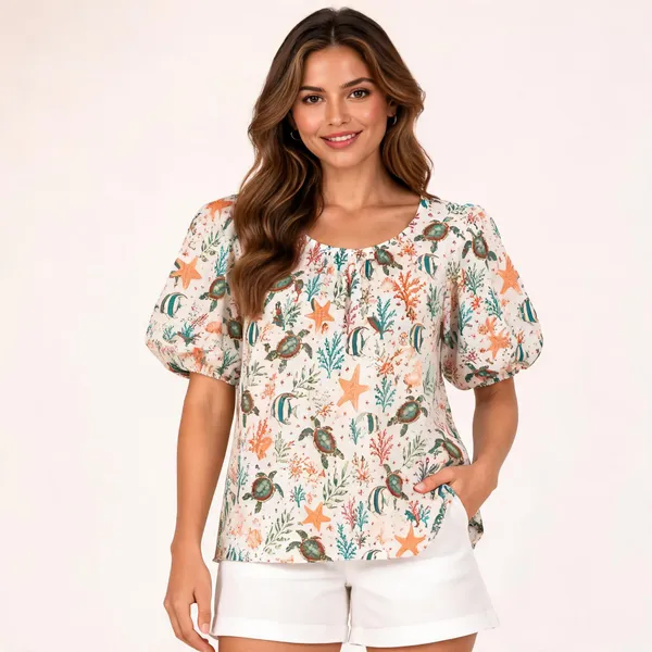 Ocean_Garden_Puff-Sleeve_top