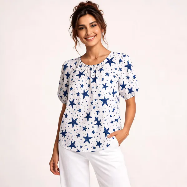 Seaside_Star_Gathered_Cotton_Top