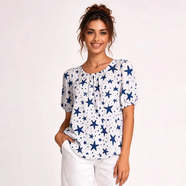Seaside_Star_Gathered_Cotton_Top