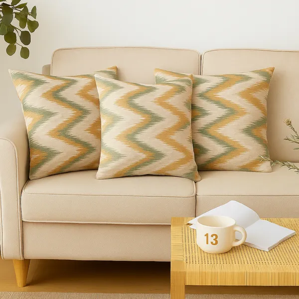Earth_Tone_Ikat_Zigzag_Pattern_Cushion_Covers