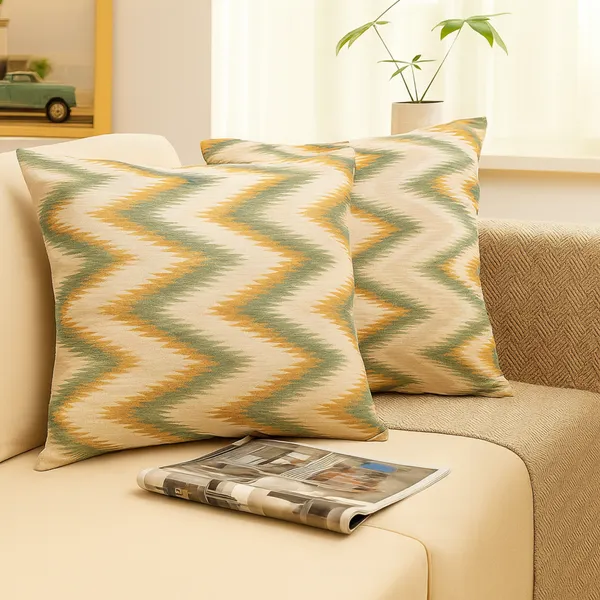 Earth_Tone_Ikat_Zigzag_Pattern_Cushion_Covers