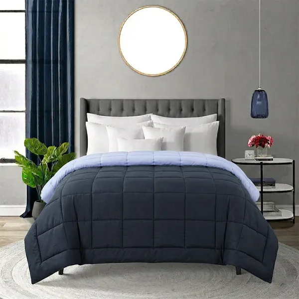 Cozy_Dark_Blue_Comforter_Ultra_Soft_Microfiber_Quilt_Queen_Size_Diamond