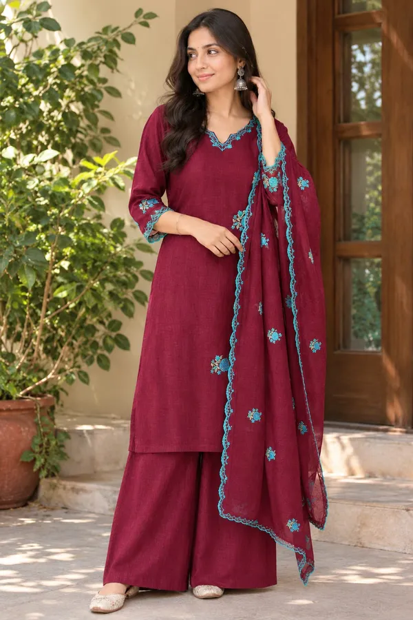 Maroon_Embroidery_Suit