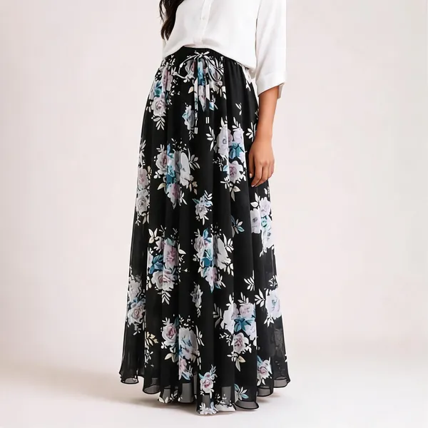 Black_Chiffon_Floral_Maxi_Skirt_for_Women