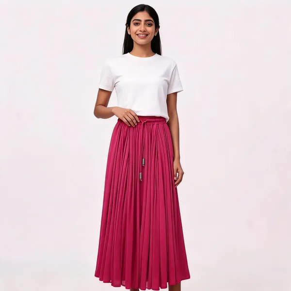 Magenta_Pleated_Maxi_Skirt_for_Women