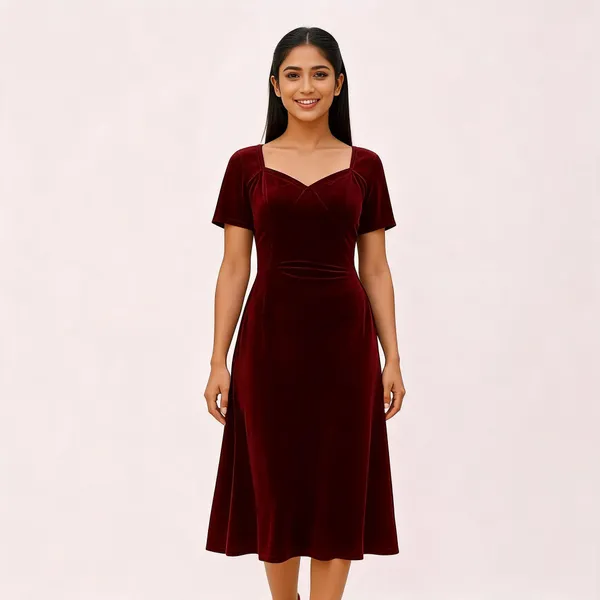 Burgundy_Velvet_Fit_And_Flare_Dress_for_Women