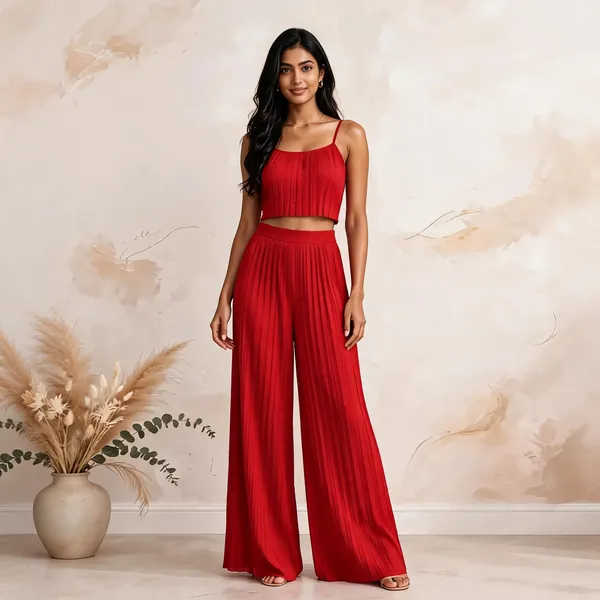 Red_Pleated_Crop_Top_And_Palazzo_Set_for_Women