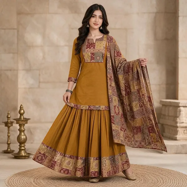 Mustard_Cotton_Printed_Anarkali_Suit_Set_For_Women