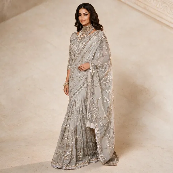 Grey_Saree_Tissue_Embellished_Saree_For_Women