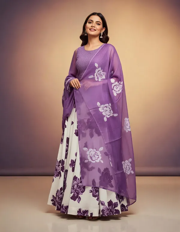 Purple_Crepe_Floral_Lehenga_Choli_Set_For_Women