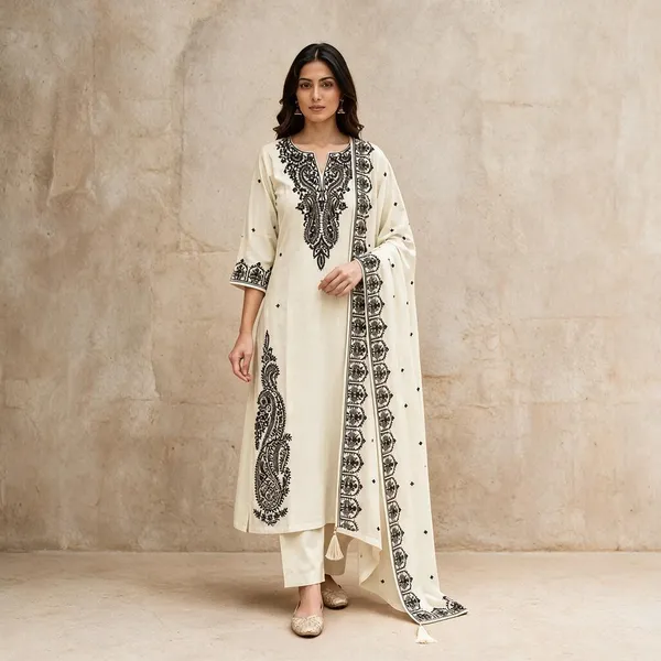 Ivory_Silk_Printed_Straight_Kurta_For_Women