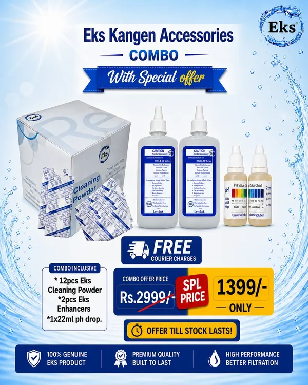 Eks_Kangen_Accessories_Combo_Starter_Care_Kit_12_pcs_Eks_Cleaning_Powder_+_2_X_400ml_Enhancers_+_1x22ml_pH_drops