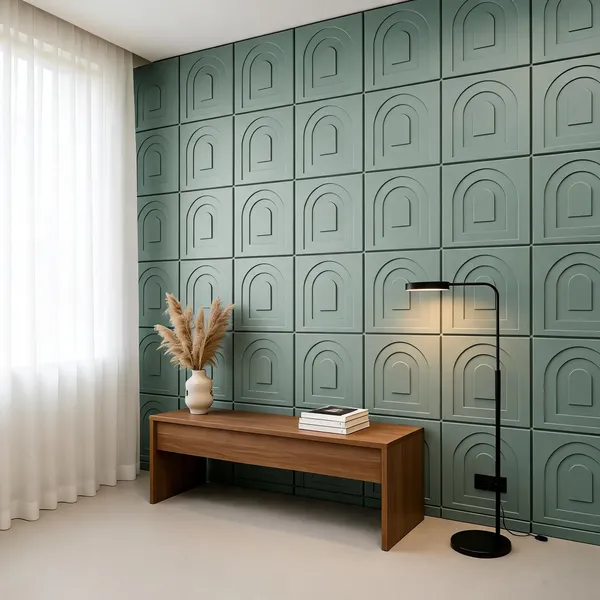 Arch_3D_Panel_Color_-_Pastel_Green_50Cm_X_50Cm_(W_X_H)