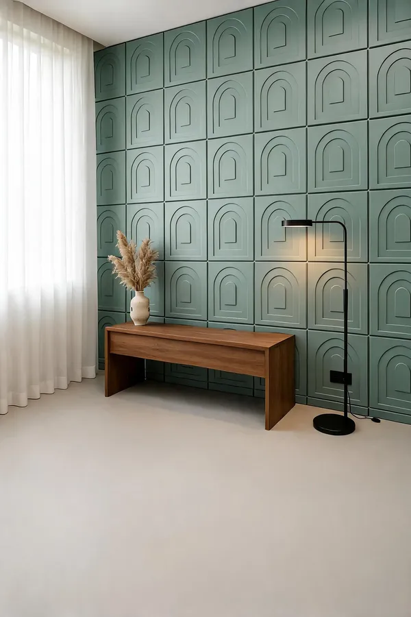 Arch_3D_Panel_Color_-_Pastel_Green_50Cm_X_50Cm_(W_X_H)