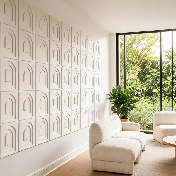 Arch_3D_Panel_Color_-_White_50Cm_X_50Cm_(W_X_H)