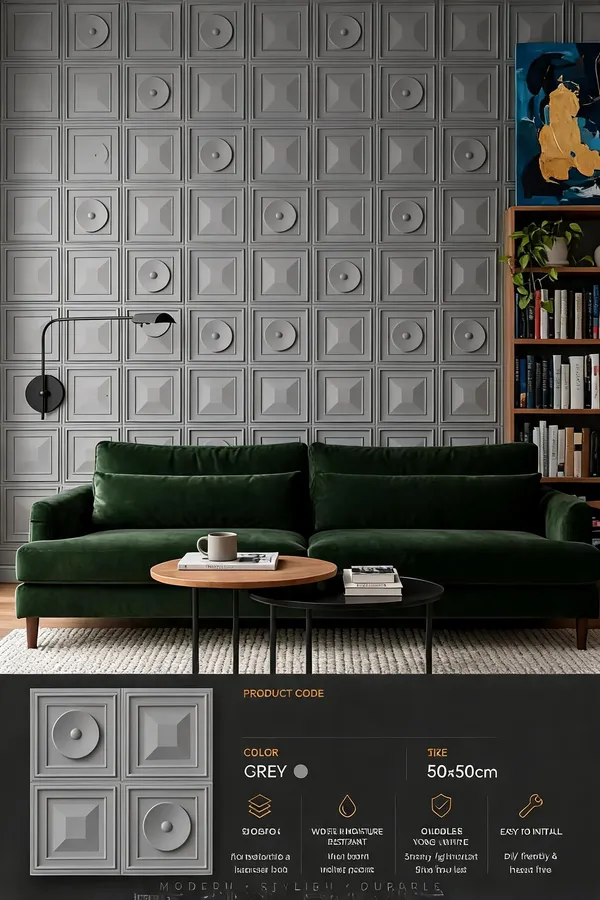 Dome_3D_Panel_Color_-_Grey_50Cm_X_50Cm_(W_X_H)