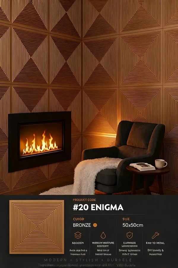 Enigma_3D_Panel_Color_-_Bronze_50Cm_X_50Cm_(W_X_H)