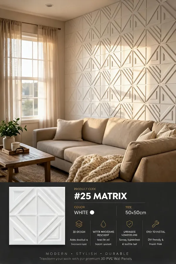 Matrix_3D_Panel_Color_-_White_50Cm_X_50Cm_(W_X_H)