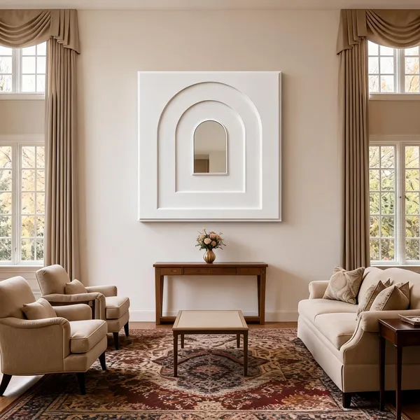 Mirror_Arch_3D_Panel_Color_-_White_50Cm_X_50Cm_(W_X_H)