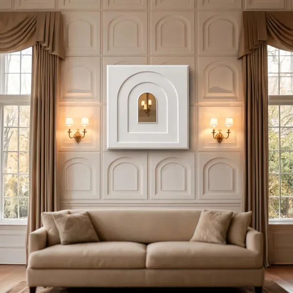 Mirror_Arch_3D_Panel_Color_-_White_50Cm_X_50Cm_(W_X_H)