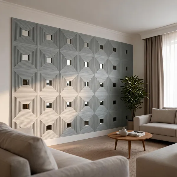 Mirror_Enigma_3D_Panel_Color_-__Grey_50Cm_X_50Cm_(W_X_H)
