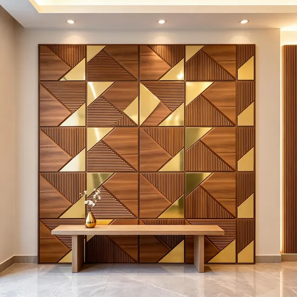 Mirror_Fin_3D_Panel_Color_-_Brown_50Cm_X_50Cm_(W_X_H)