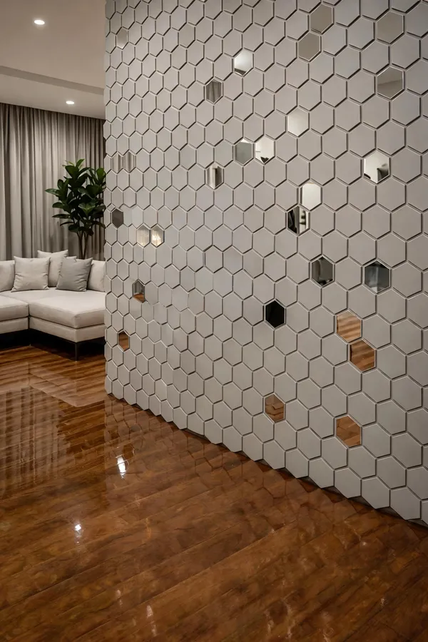 Mirror_Hexa_3D_Panel_Color_-_Grey_50Cm_X_50Cm_(W_X_H)