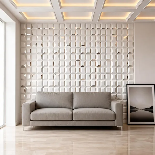 Mirror_Mosaic_3D_Panel_Color_-_White_50Cm_X_50Cm_(W_X_H)