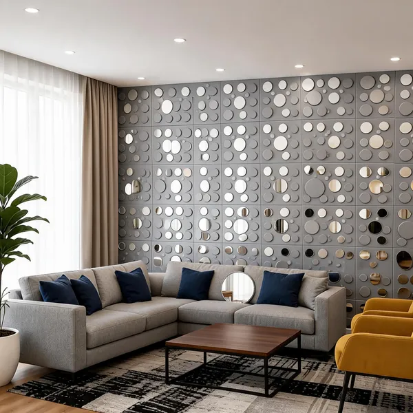 Mirror_Polka_3D_Panel_Color_-_Grey_50Cm_X_50Cm_(W_X_H)