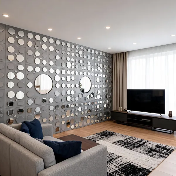 Mirror_Polka_3D_Panel_Color_-_Grey_50Cm_X_50Cm_(W_X_H)