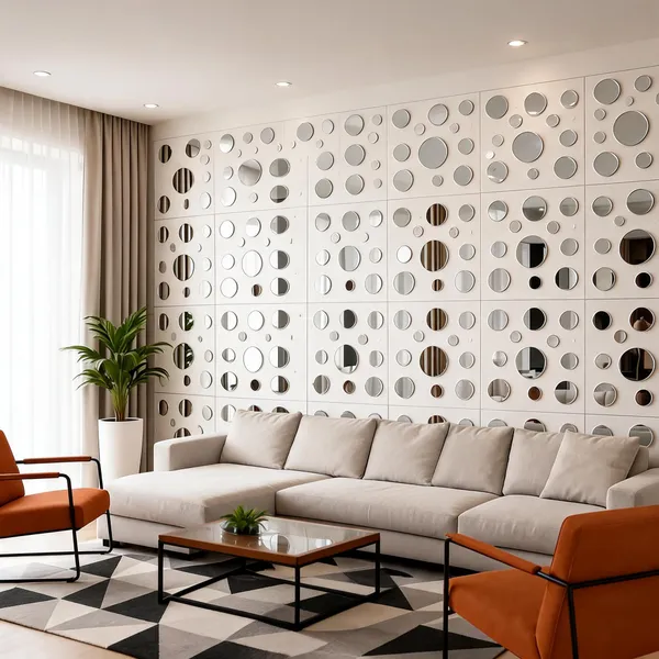 Mirror_Polka_3D_Panel_Color_-_White_50Cm_X_50Cm_(W_X_H)