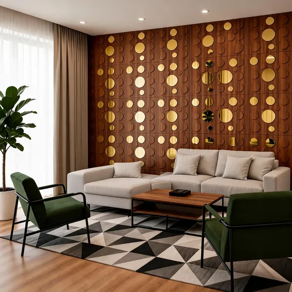 Mirror_Polka_3D_Panel_Color_-_Wooden_50Cm_X_50Cm_(W_X_H)