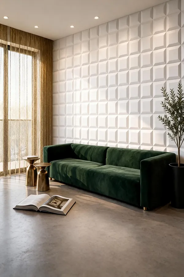 Mosaic_3D_Panel_Color_-_White_50Cm_X_50Cm_(W_X_H)