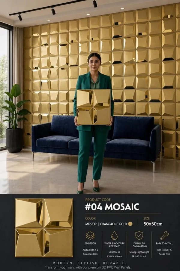 Mirror_Mosaic_3D_panel_Color_-_Gold