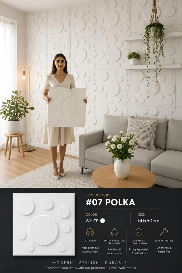 Polka_3D_panel_Color_-_White