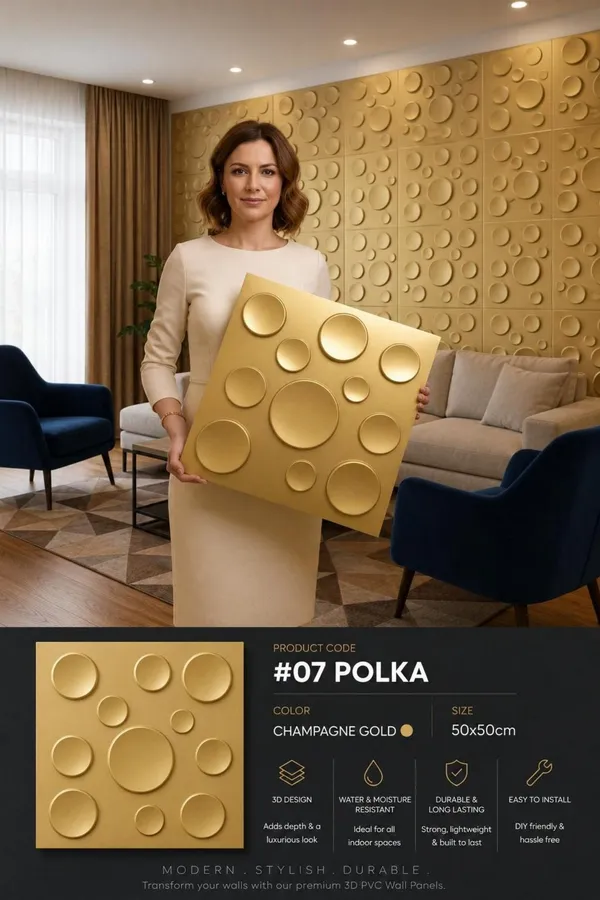 Polka_3D_panel_Color_-_Gold