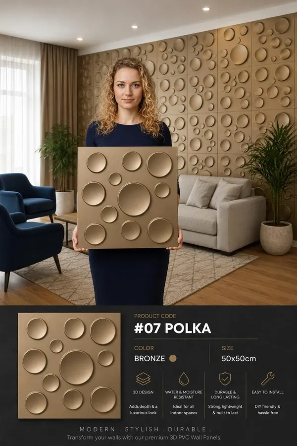 Polka_3D_panel_Color_-_Bronze