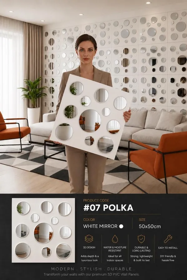 Mirror_Polka_3D_panel_Color_-_White