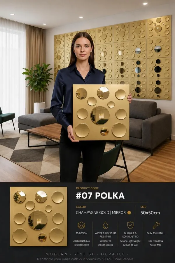 Mirror_Polka_3D_panel_Color_-_Gold