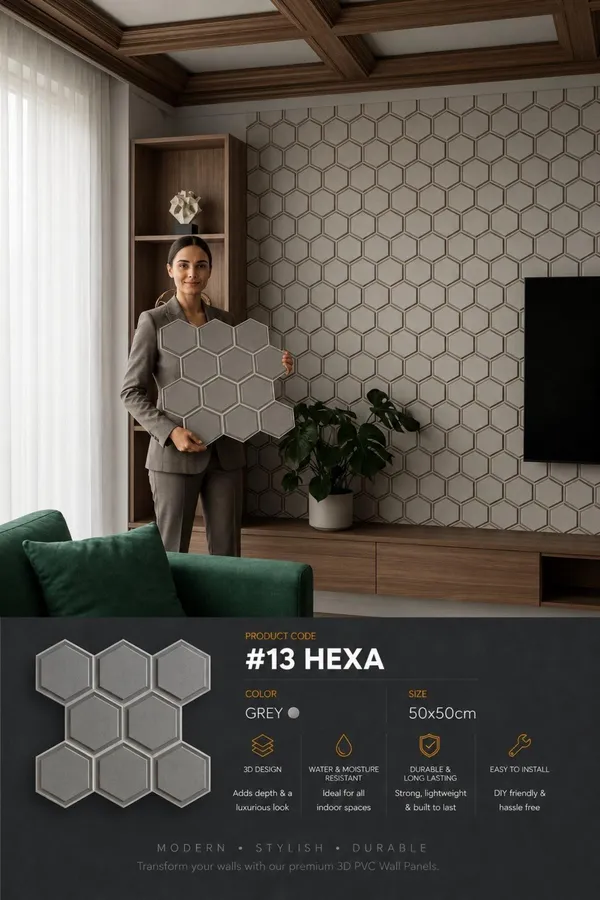 Hexa_3D_panel_Color_-_Grey