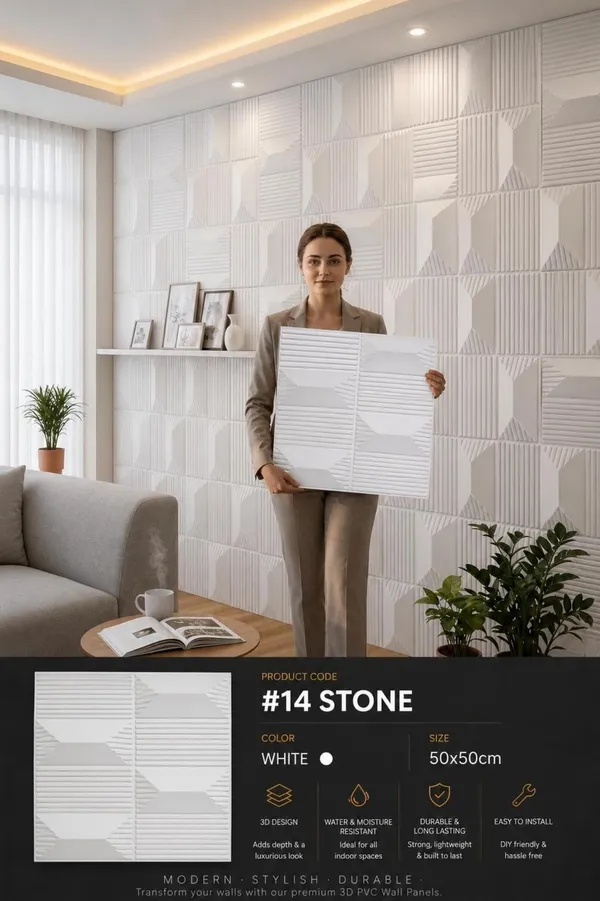 Stone_3D_panel_Color_-_White