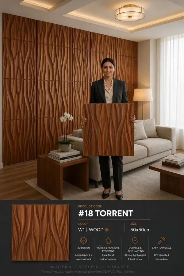 Torrent_3D_Panel_Color_-_Brown_50Cm_X_50Cm_(W_X_H)
