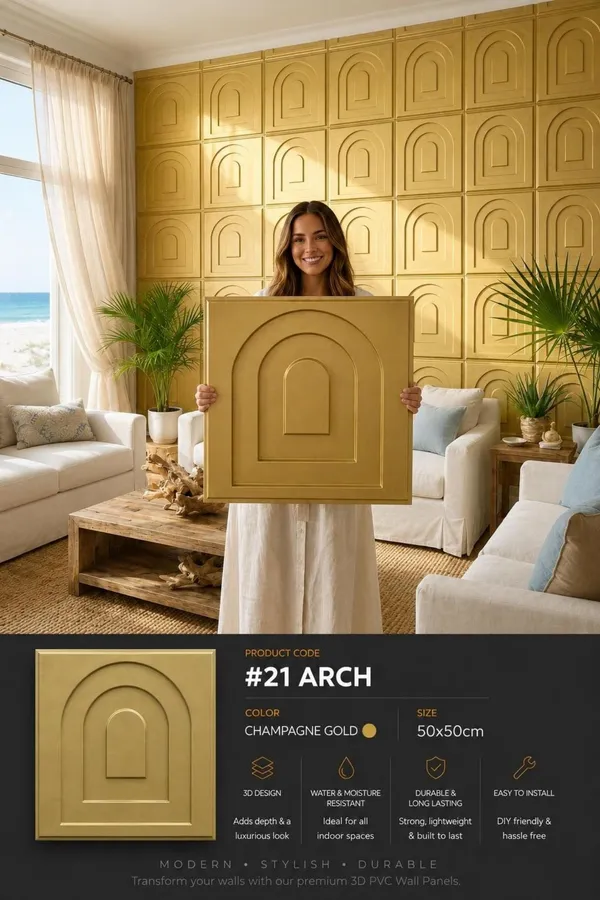 Arch_3D_panel_Color_-_Gold