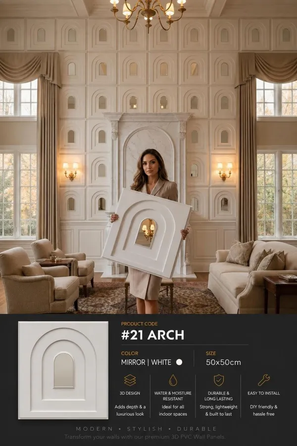 Mirror_Arch_3D_panel_Color_-_White
