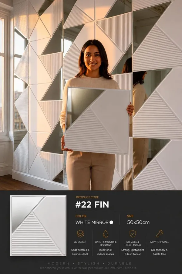 Mirror_Fin_3D_panel_Color_-_White